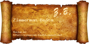 Zimmerman Beáta névjegykártya